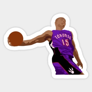 Vince Carter Dunk in Retro Raptors Jersey Sticker